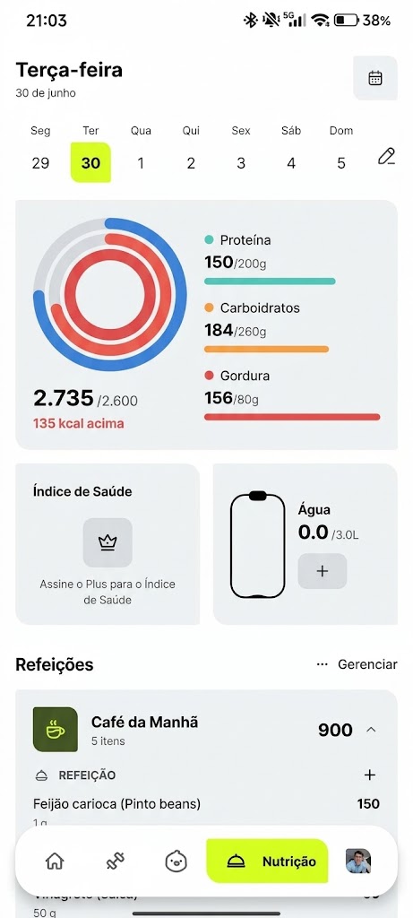 Tela de nutrição