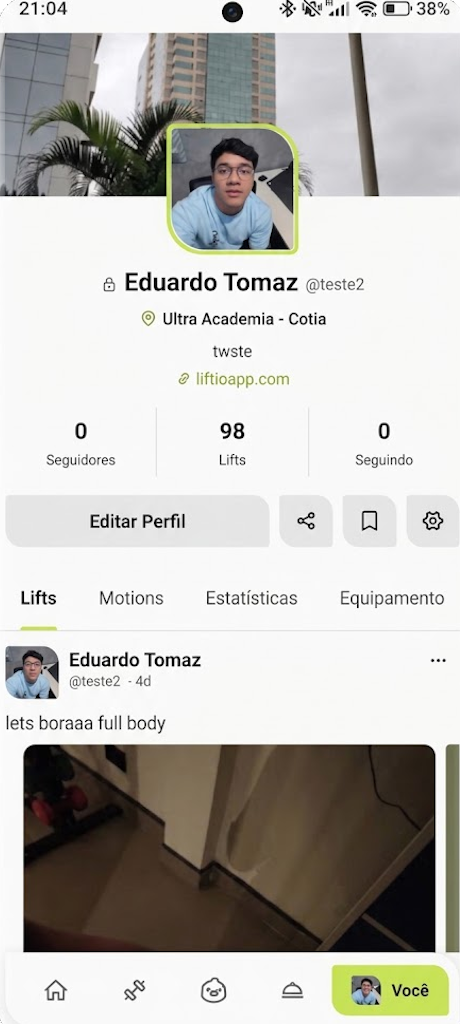 Tela de perfil